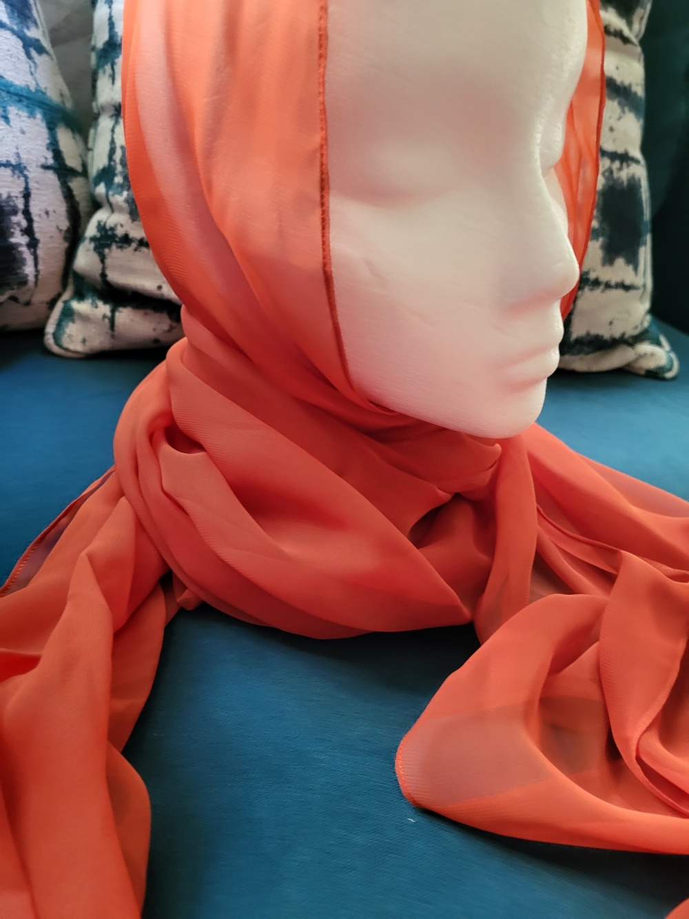 Chiffon Orange Scarf